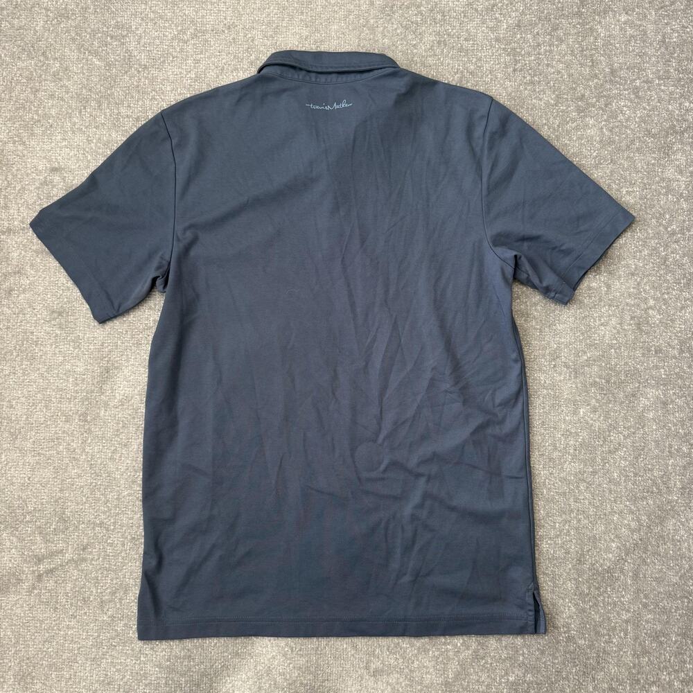 Travis Mathew Polo Shirt Mens Medium Blue Retro Stripe Golf Athletic Casual - Picture 6 of 7